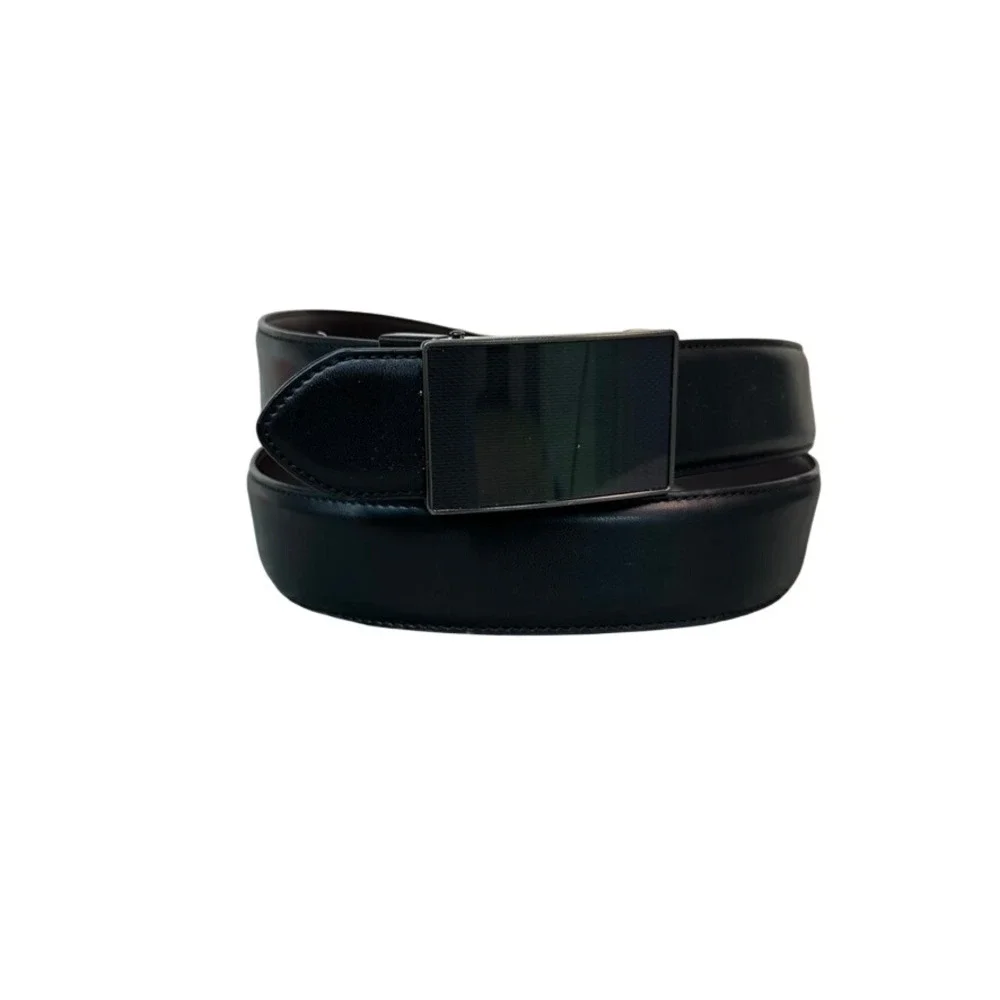 NWT Dockers Mens Black Ratchet Belt Synthetic Leather Click to Fit LG 11DK010068